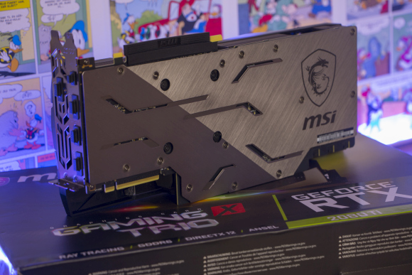 The MSI GeForce RTX 2080 Ti backplate creates airflow and leads away heat